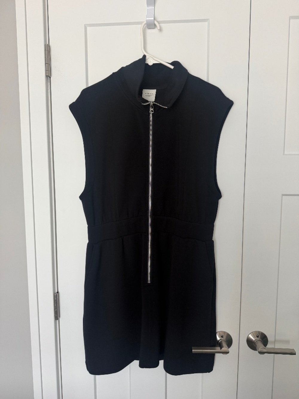 Varley Rosannah Zip Dress in Black Size Large